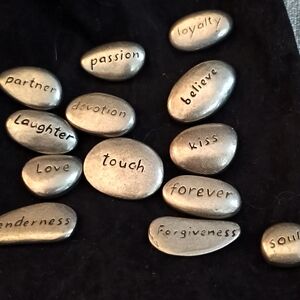 Affirmations, Found Words, Mindfulness & Meditation Pewter Stones